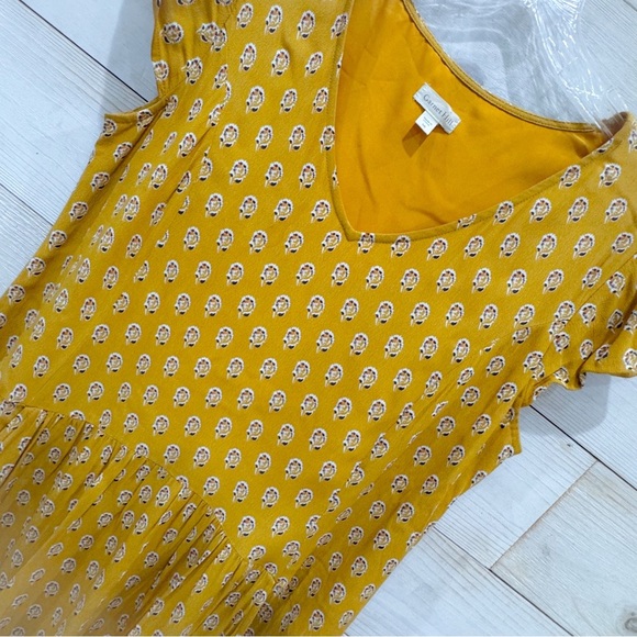 Garnet Hill yellow floral crepe/ shift dress ❤️ - Picture 5 of 8